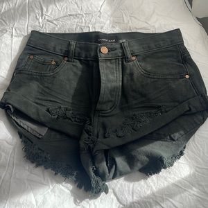 Dark Grey Denim Shorts